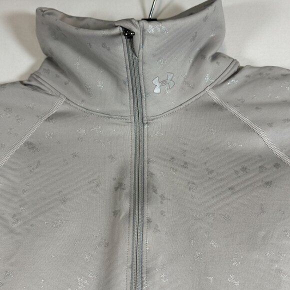 New Under Armour Women's ColdGear Infrared 1/4 Zip Pullover Medium Light Gray - Picture 7 of 9